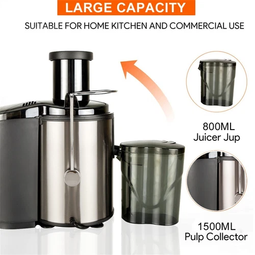 800W Electric Juicer Fruit Vegetable Blender Juice Extractor Citrus Machine US - Picture 5 of 13