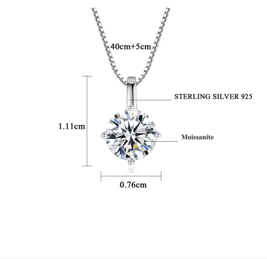 Punto Luce Diamante in Moissanite Collana 1 CT D VVS1 certificato GRA FRY100 - Immagine 2 di 4