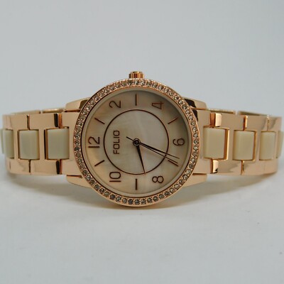 FOLIO FMDFOL934 Rose Gold Tone Quartz Analog Women's Watch