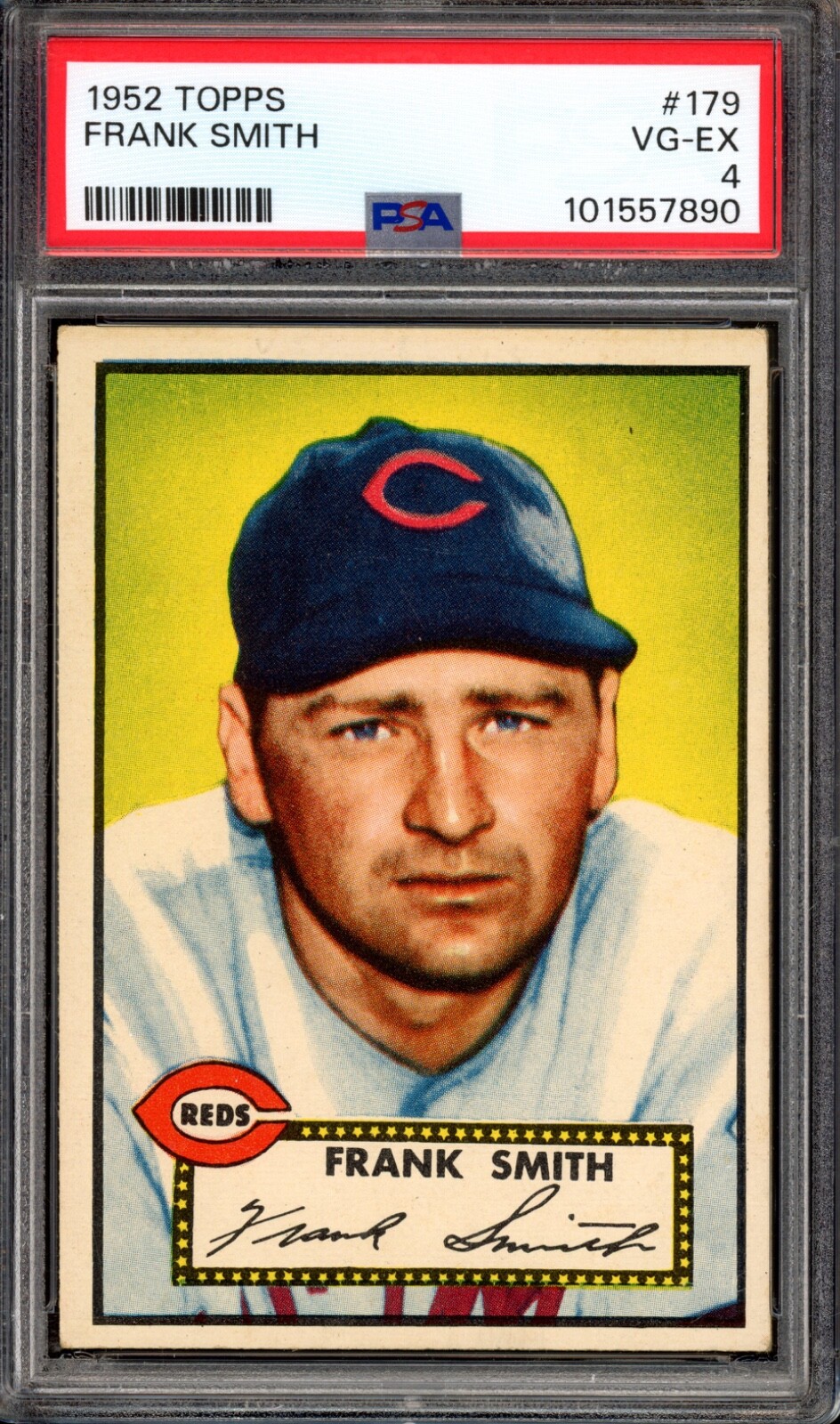 1952 Topps #179 Frank Smith Rookie PSA 4 Cincinnati Reds Baseball Card (7890)