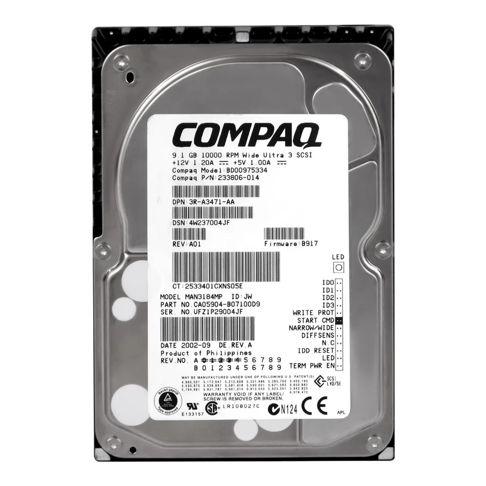 Disco Rigido Compaq 233806-014 BD00975334 9.1GB 10K 4MB SCSI U160 3.5'' - Immagine 3 di 3