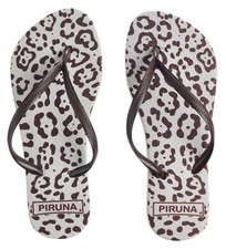 Piruna Leopard Print Flip Flops Brown Brazilian Sandals Unisex