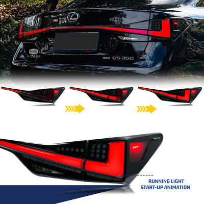レクサスGS350 LEDテールライト スモーク左右セット Lexus,アニメーション,GS350,gs200t,gsf 2013-2020用のLEDテール