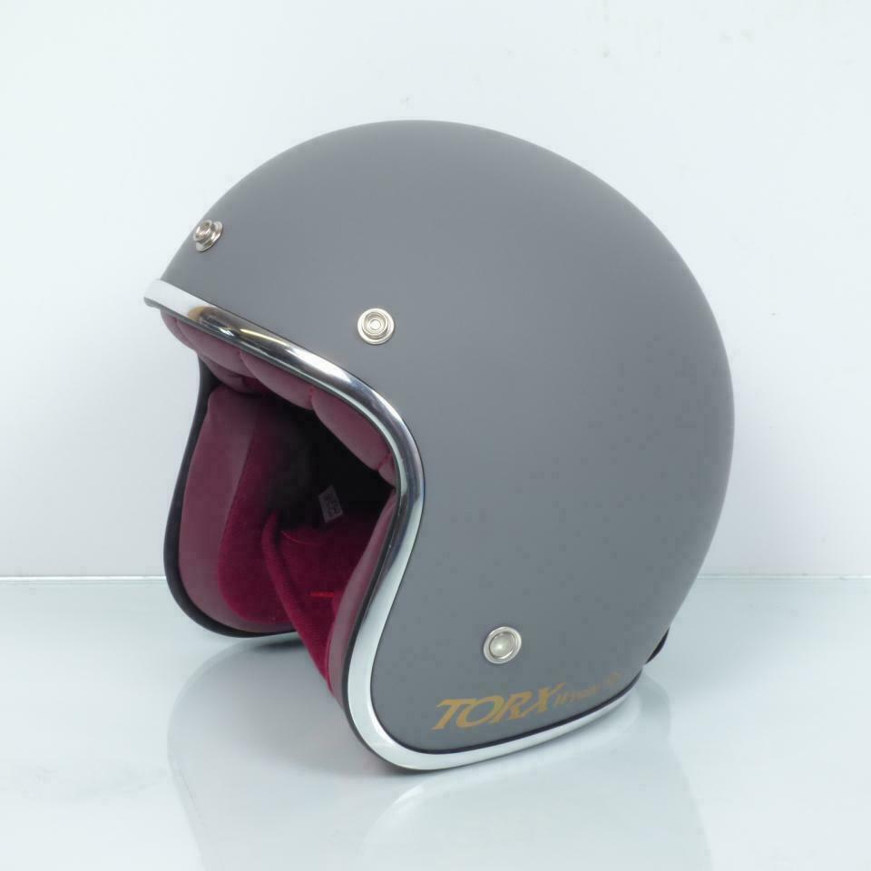 Casco moto jet vintage Torx Wyatt matt gray grigio omologato ECE tg M