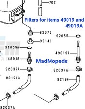 Kawasaki ZX600F ZX6RJ ZX6R ZXR750 ZX1100 ZX11 Ninja Fuel tank filter 7mm, 8.5mm