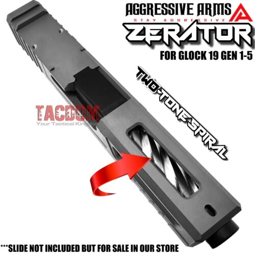 AGGRESSIVE ARMS ZERATOR BLACK PVD SPIRAL STAINLESS STEEL 9mm Barrel For GLOCK 19 - Picture 2 of 6