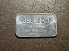 JELENKO - ENGELHARD - 1 TROY OZ. .999 FINE SILVER BAR