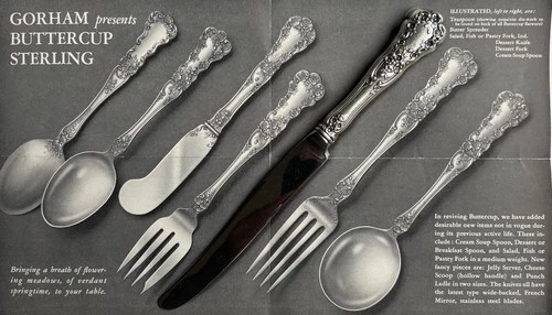 Gorham Buttercup Sterling Silver Luncheon/Dessert Knife - 8 3/4" - No Monogram