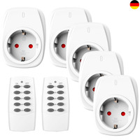 5 Funksteckdosen Mit 2 Fernbedienungen 16A/3.680W Ferngesteuerte Stecker Set