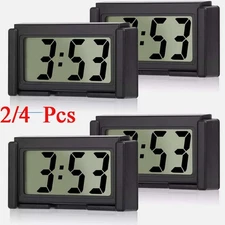 2/4X Portable Mini Car Dashboard Digital Clock for Vehicle Large LCD Time Screen