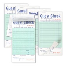FMP Brands Guest Check Books for Servers, Server Note Pads, 5 Pack 250 Green