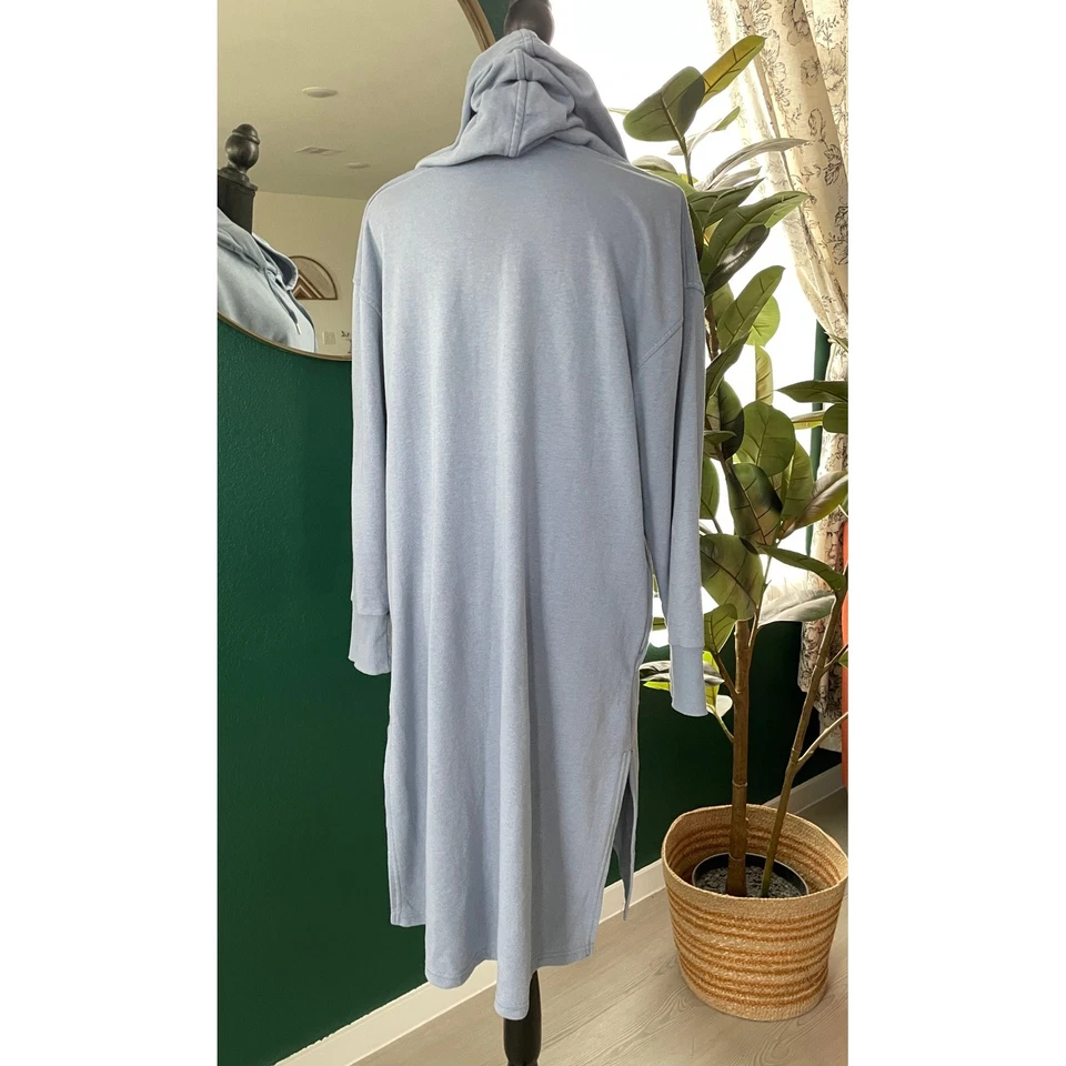 Old Navy Active Hoodie Sweatshirt Dress Womens M Light Blue Lounge Minimalist - Image 4 of 4