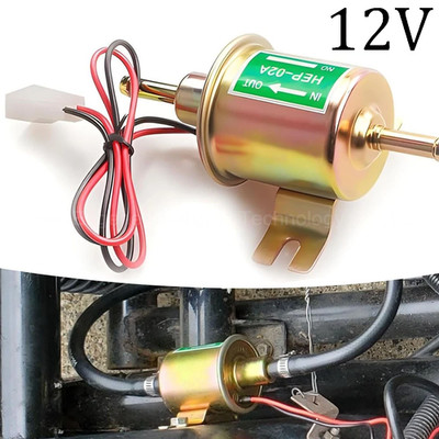 HEP-02A Inline Electric Fuel Pump Universal 12V Low Pressure Gasoline Diesel