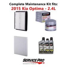 2015 Kia Optima 2.4L Complete Air, Oil & Cabin Filter Kit (5W-40)