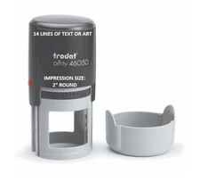 Trodat 46050 - 2 inch Round Stamp - 14 Lines of Text- Custom Self-Inking