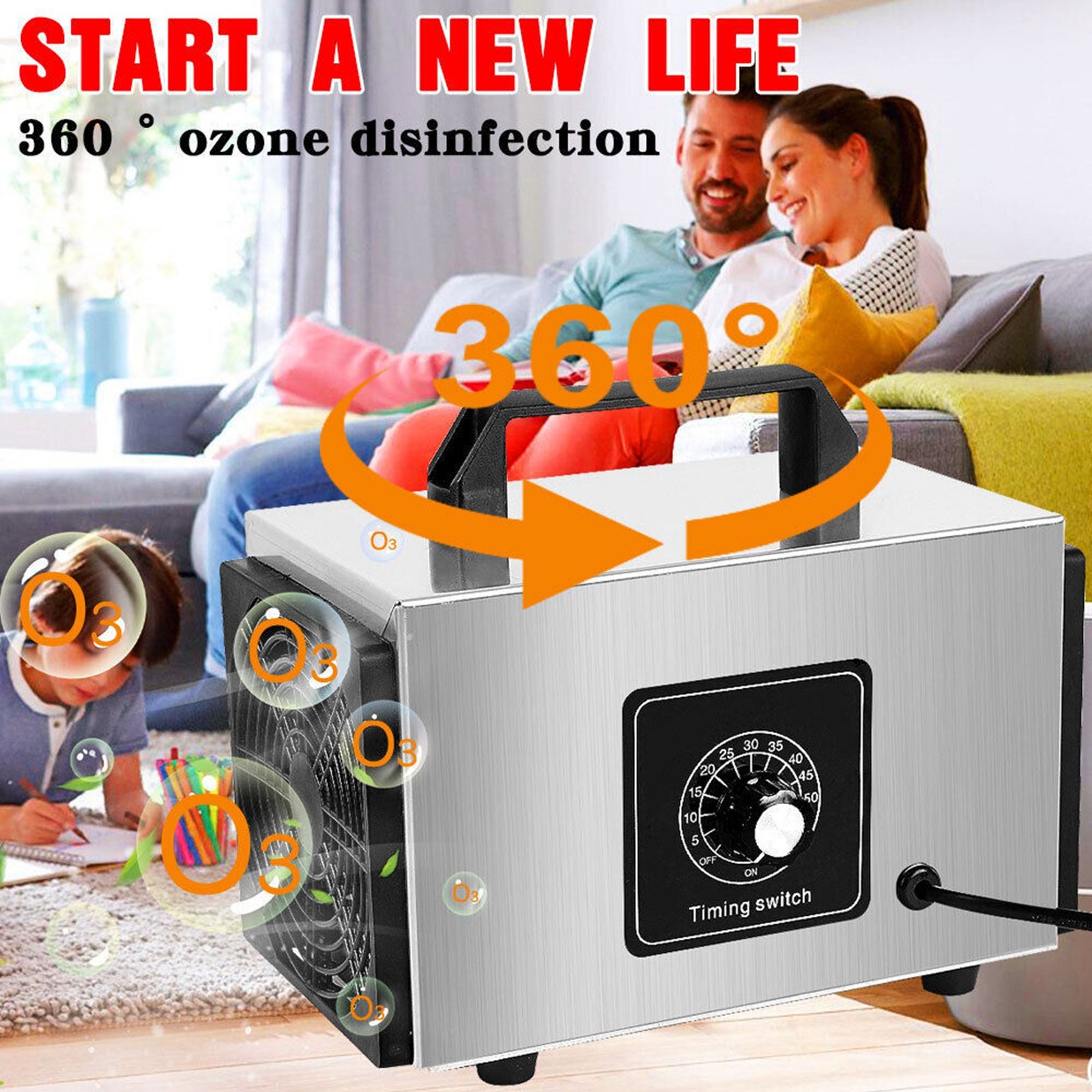 Air Purifier Generator 220V 60g/h Air Cleaner Home Ozonator Portable Ozon