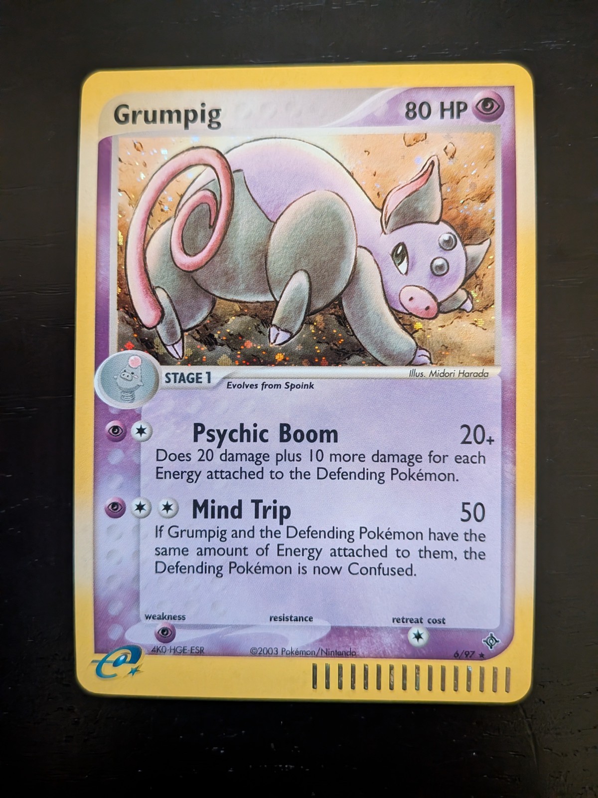Grumpig Holo 6/97 ex Dragon Pokemon Card NM