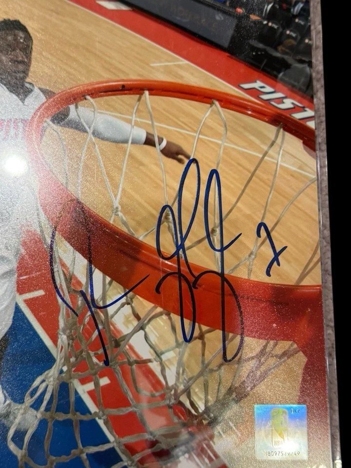 Фотография Реджи Джексона с автографом 8x10 Detroit Pistons Dunk DC Sports сертификат подлинности NBA - Изображение 2 из 3