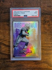 Pop 3 1998 Leaf Rookies & Stars Marshall Faulk Crusade #32 Purple #d /100 PSA 9