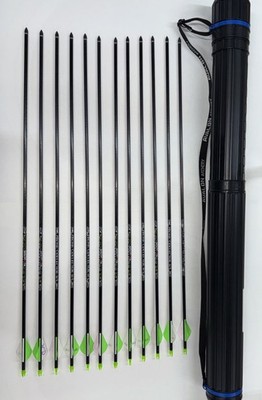 Beman Bone Collector Jr. Arrows  12 Arrows Included And Arrow Case - Item 3773