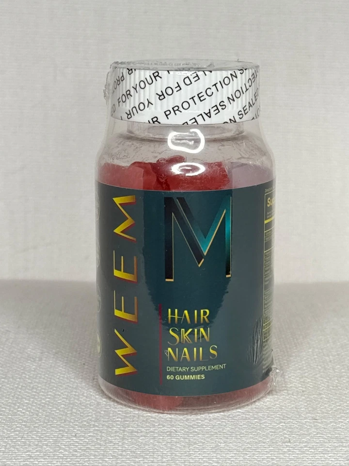 WEEM Hair Skin and Nails Gummies Supports Healthy Hair Vegan biotin Vitamins - Image 2 of 4