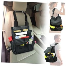 Small Car Front Seat Organizer with Laptop Storage - Stabilizing Side Bag