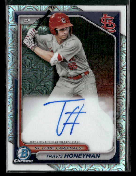 2024 Bowman Chrome Prospects Autographs Mojo Ref #BMA-TH Travis Honeyman