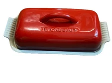 Heritage Stoneware Butter Dish Cerise 8.3 x 4.1 x 3 Microwave Safe Decorative