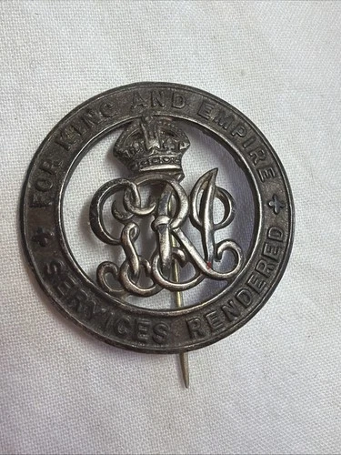 Antique Original WW1 Silver Services Rendered Wound Badge 400808 Brooch Pin