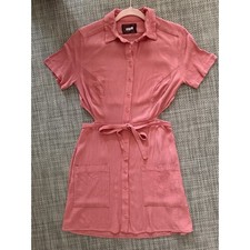 REFORMATION Peekaboo Sides/Back Gauzey Button Front Wrap Mini Dress Petal Pink M