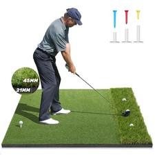 Premium Dual-Turf Golf Mat: 5x4ft Thickened for Backyard, Driving Range, Indo...