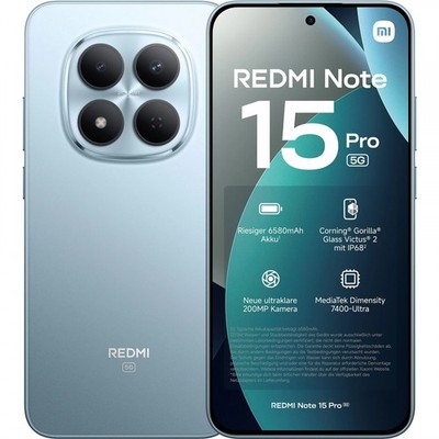 Xiaomi Redmi Note 15 Pro 5G/LTE Smartphone 256GB 8GB RAM glacier blue 6580mAh