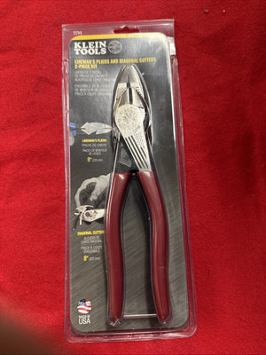 Klein Tools USA 2-Piece Kit 9'' Linemans Pliers & 8'' Diagonal Cutters D2139NE2288