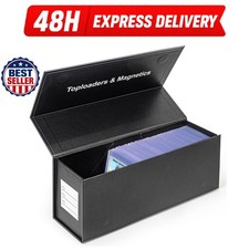 CollectHall Trading Card Storage Box with Magnetic Closure - Black