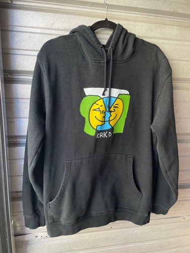 Krooked Skateboards KRKD Hoodie Sweatshirt Moonsmile Smile Gonz Men's Sz L