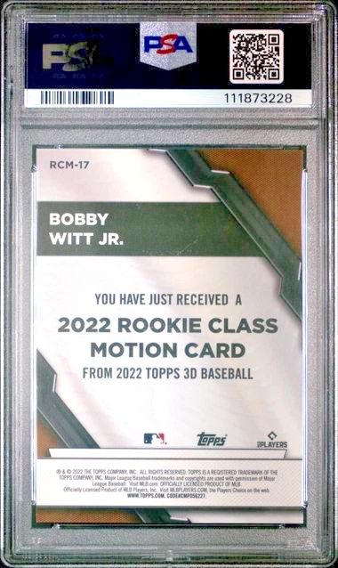 PSA 10 2022 Topps 3D Rookie Class Motion #RCM-17 Bobby Witt Jr RC SP ONLINE EXCL - Image 2 of 4