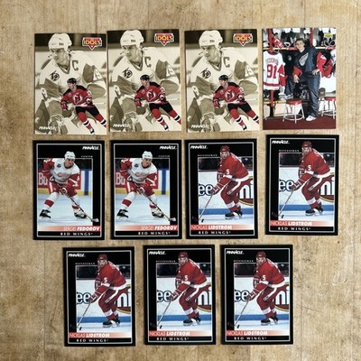 Lot of (11) 1992 Pinnacle Detroit Red Wings Card Lot - Lindstrom Yzerman Fedorov