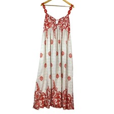 Anewsta Paisley Maxi Dress XL Boho Smocked Back Sleeveless Beachy Flowy Vacay