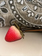 Tory Burch Red Tassel Strawberry Bag Charm KeyChain - Red