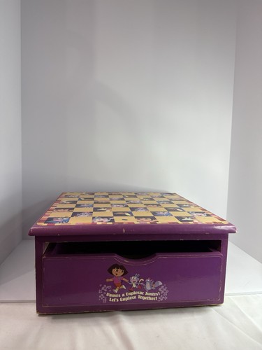 Dora The Explorer Wooden Storage Box Drawer Lap Desk Nickelodeon 2004