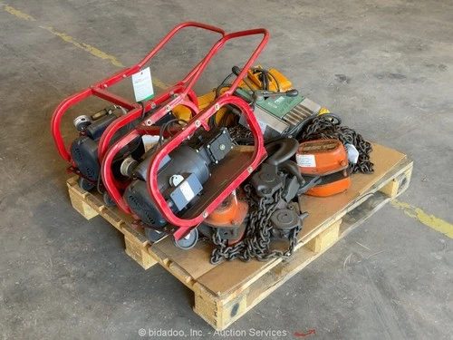 Lot of (6) Miscellaneous Hydrostatic Pump Magnetic Drill Chain Hoists bidadoo