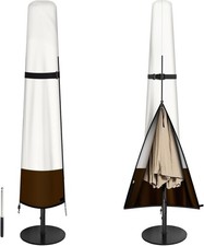 Patio Umbrella Cover Outdoor with Rod White Beige