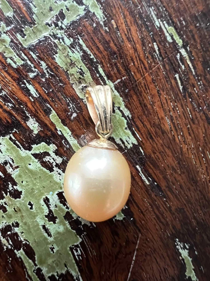 Perlfekt QVC  Anhänger Tahitiperle - champagner -Fassung 14K Gold 585 - wie neu  - Bild 3 von 4