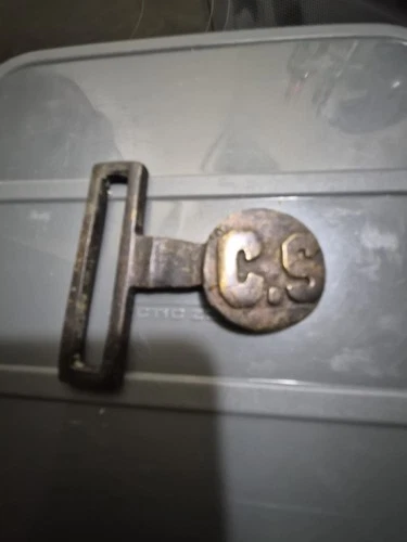 Civil War Confederate States Sword Belt Tongue Virginia Style RARE LARGE DOT