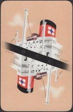 Playing Cards Single Card Old Vintage  FSN FEDERAL STEAM NAV. NZ Shipping Line D