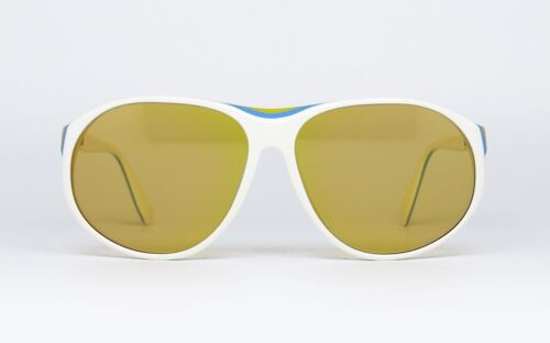 NOS VINTAGE SUNGLASSES RAY BAN ARCADIA BAUSCH LOMB AMBERMATIC WHITE BLUE YELLOW - Picture 2 of 9