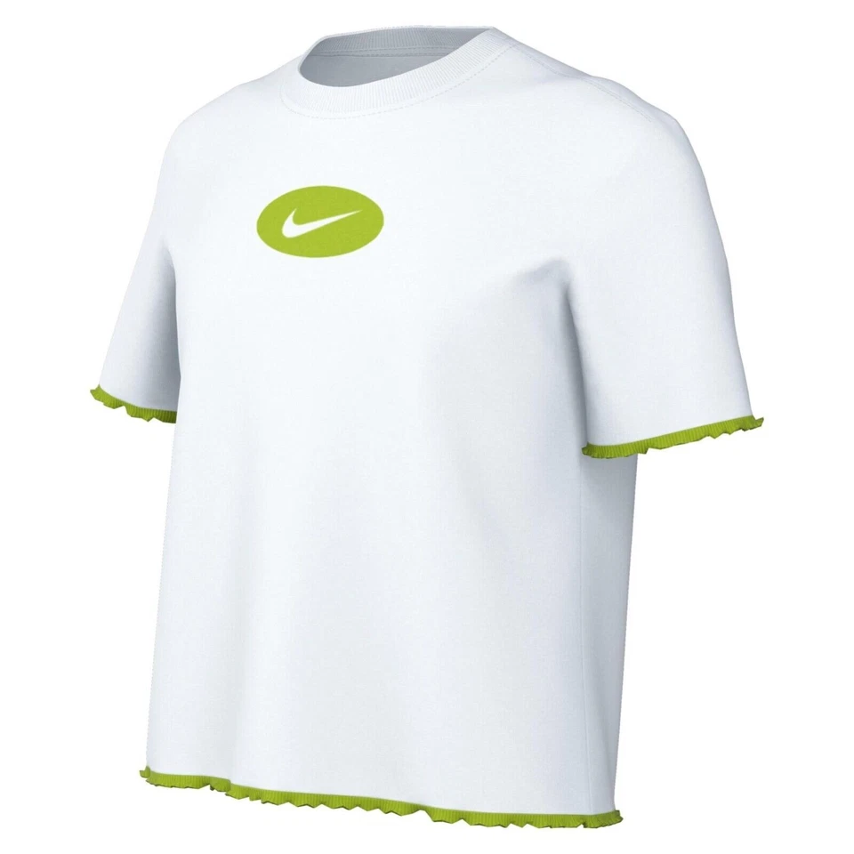 Nike T-Shirt Fille Dri Adapté Tee Icône Clash Boxy - 100 ( Blanc/Vert) - Photo 1/4