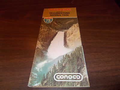 1975 Conoco Yellowstone National Park Vintage Road Map