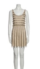 ALICE + OLIVIA NUDE BEADED MINI DRESS SZ XS