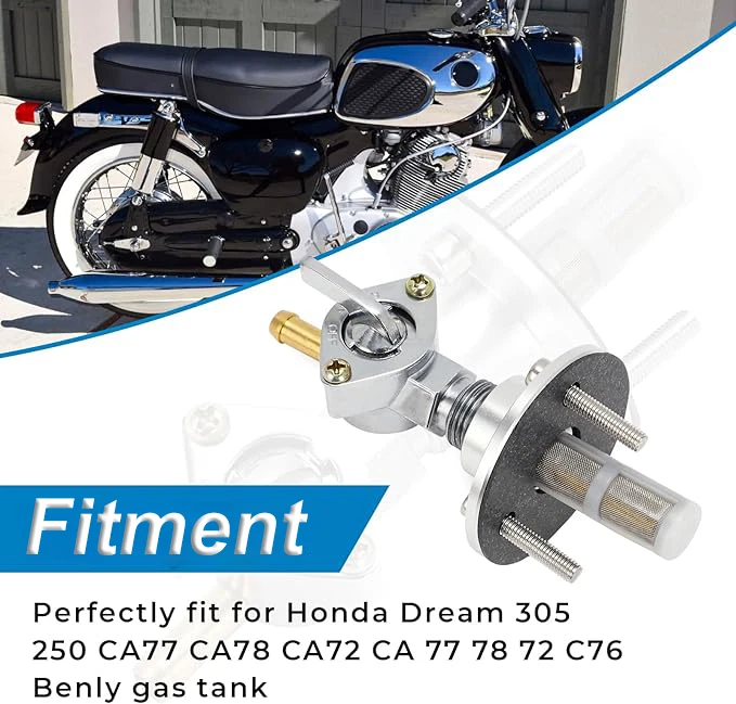 Kit de llave de combustible Dream Benly 305 250 CA77 CA78 CA72 C76 60-69 tanque de gasolina Foto 3 de 4